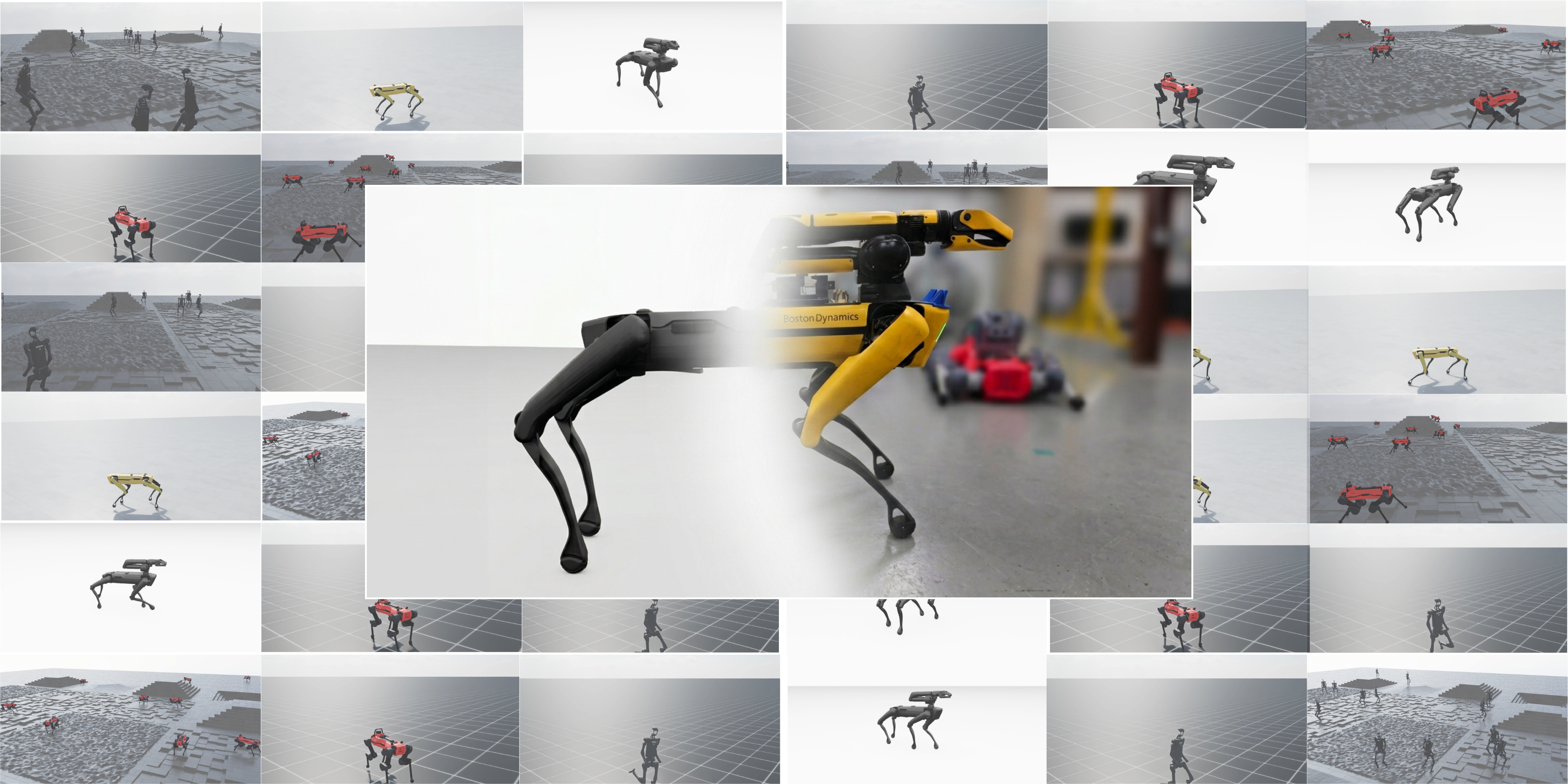 Simulated locomotion and deployment on a physical Spot robot